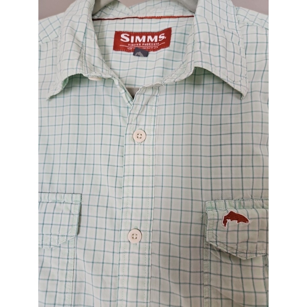Simms Shirt XL Mens Button Up Long Sleeve Fish Fishing Outdoors Nature Boat